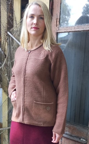 T-637 PP7 Kort A-linet cardigan med lommer